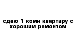 сдаю 1-комн квартиру с хорошим ремонтом